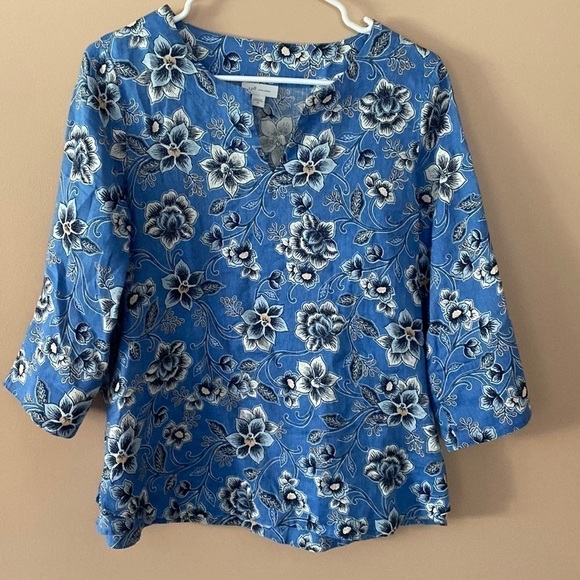 J Jill linen floral top - Picture 1 of 6